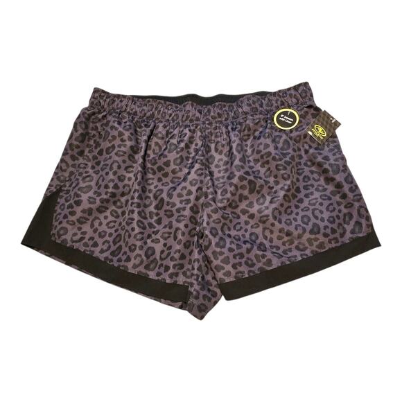 Athletic Works Running Shorts Womens Size XXXL Black Gray Leopard Elastic Waist - Picture 1 of 8